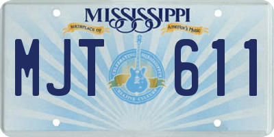 MS license plate MJT611
