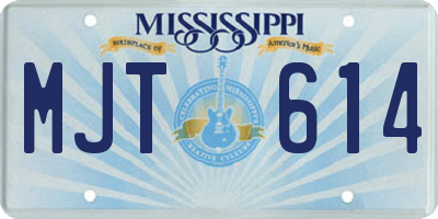 MS license plate MJT614