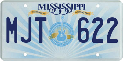 MS license plate MJT622
