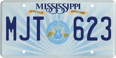 MS license plate MJT623
