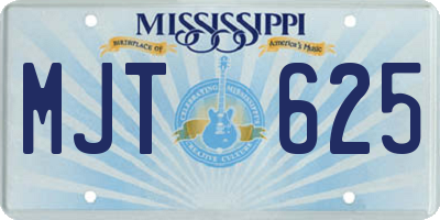 MS license plate MJT625