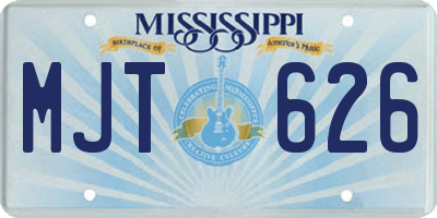 MS license plate MJT626