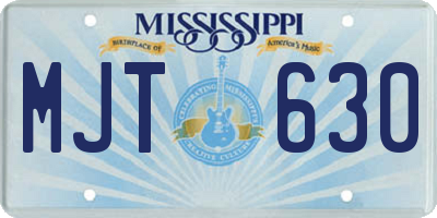 MS license plate MJT630