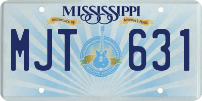 MS license plate MJT631