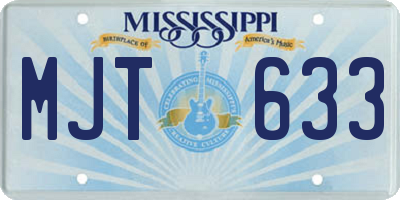 MS license plate MJT633