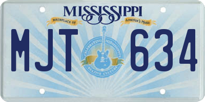 MS license plate MJT634