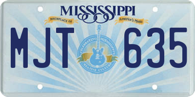 MS license plate MJT635