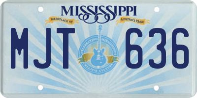 MS license plate MJT636