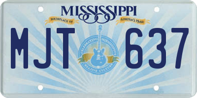 MS license plate MJT637