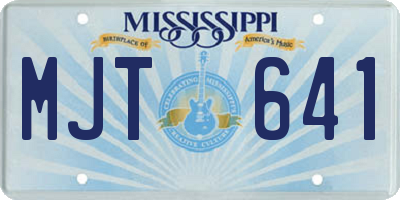 MS license plate MJT641