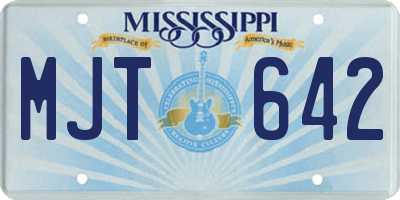 MS license plate MJT642