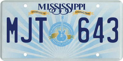 MS license plate MJT643