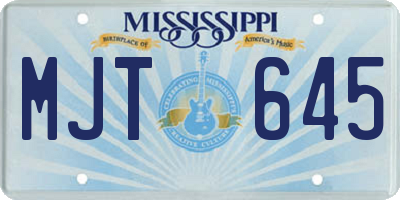 MS license plate MJT645