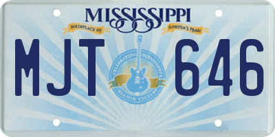 MS license plate MJT646