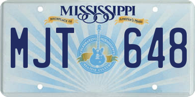 MS license plate MJT648