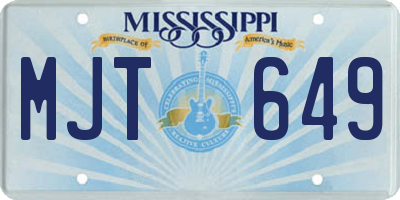 MS license plate MJT649