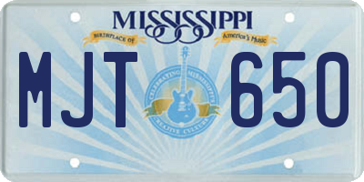 MS license plate MJT650
