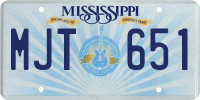 MS license plate MJT651