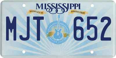MS license plate MJT652
