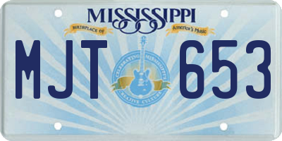 MS license plate MJT653