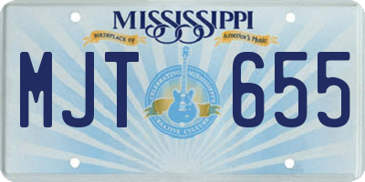 MS license plate MJT655