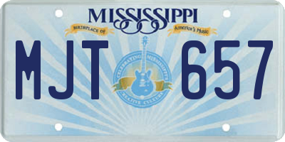 MS license plate MJT657