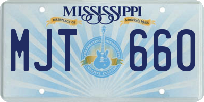 MS license plate MJT660