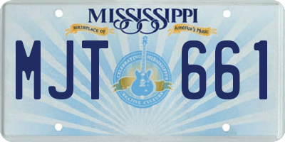 MS license plate MJT661