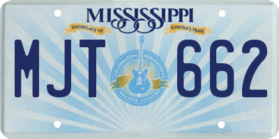 MS license plate MJT662
