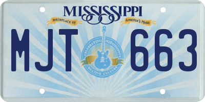 MS license plate MJT663