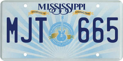 MS license plate MJT665