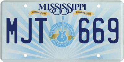 MS license plate MJT669
