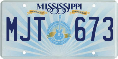MS license plate MJT673