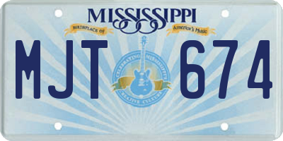 MS license plate MJT674