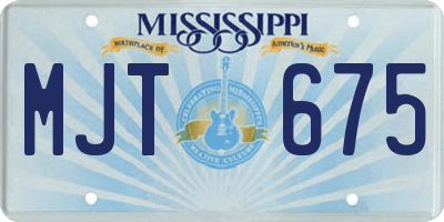 MS license plate MJT675