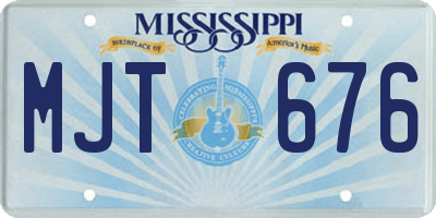 MS license plate MJT676