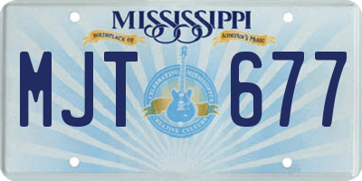 MS license plate MJT677
