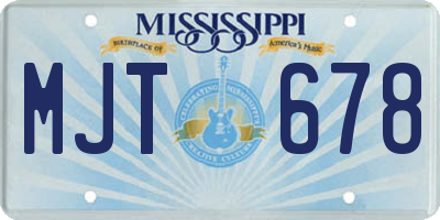 MS license plate MJT678