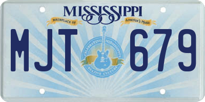 MS license plate MJT679