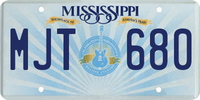 MS license plate MJT680