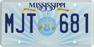 MS license plate MJT681