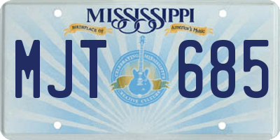 MS license plate MJT685