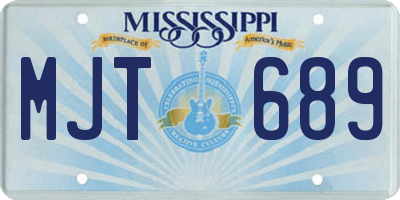 MS license plate MJT689