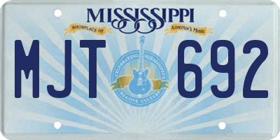 MS license plate MJT692