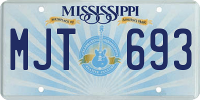 MS license plate MJT693
