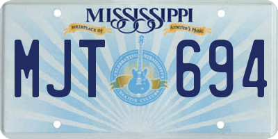 MS license plate MJT694
