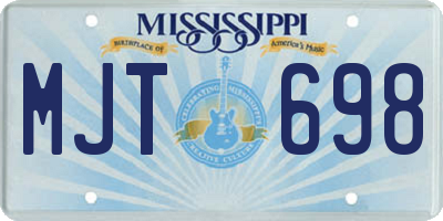 MS license plate MJT698