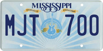 MS license plate MJT700