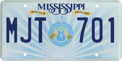 MS license plate MJT701