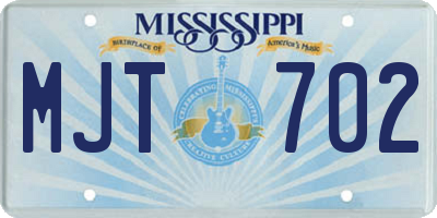 MS license plate MJT702